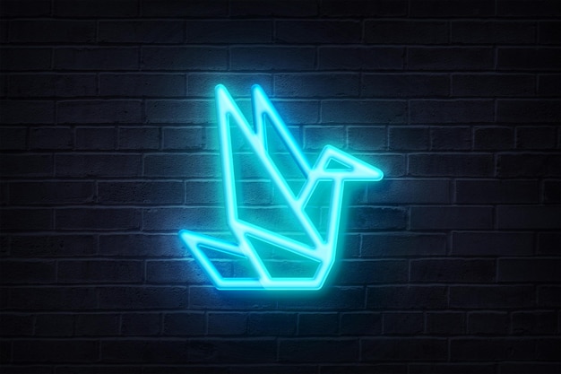 Neon origami vogel