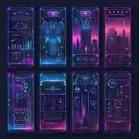 Photo neon panel designs and cyberpunk art boost eyecatching visuals and trendsetting digital assets