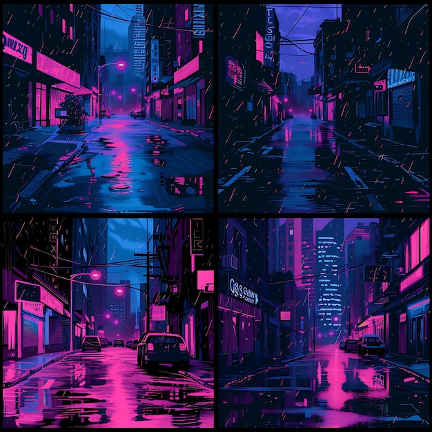 Neon panel designs and cyberpunk art boost eyecatching visuals and trendsetting digital assets