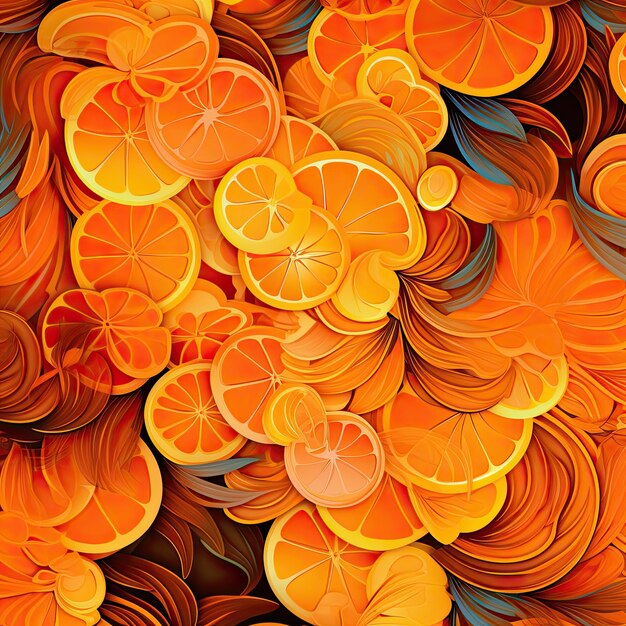 Neon patterns contemporary vibrant orange seamless pattern