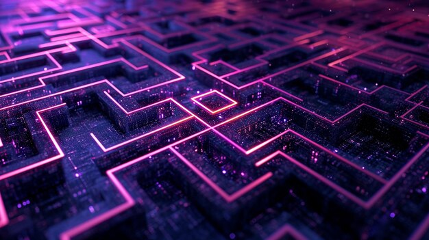 Neon patterns intertwining in a captivating maze on eeea a d f e a a fdb dade jpg