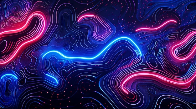 Neon Patterns Intertwining In A Captivating Maze On Wallpaper
