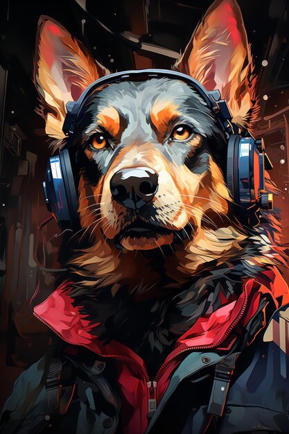 Neon Paws Cyber Collie contemplatie