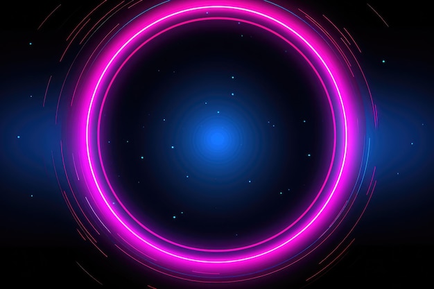 Neon pink and blue textured round circle background A futuristic background with a composition of circle gradient shapes Ai generated