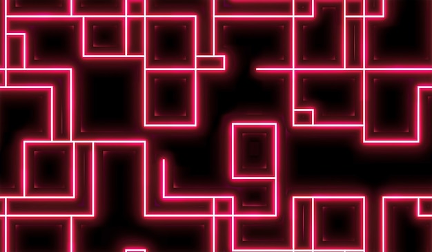 Neon Pink Squares on Dark Seamless Pattern