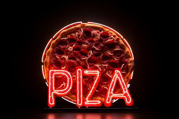 Photo neon pizza restaurant sign