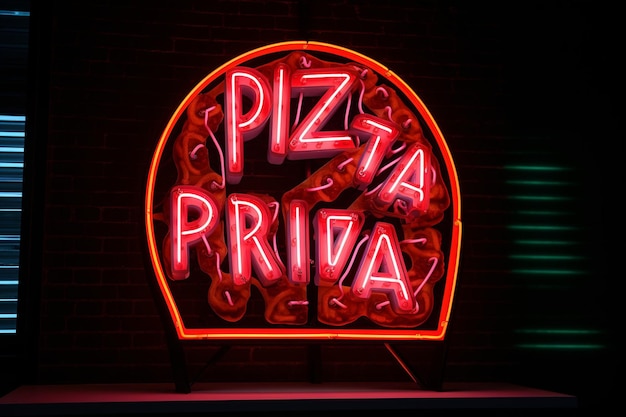 Foto segno di un ristorante di pizza al neon