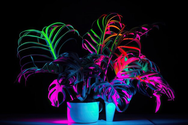 Foto impianto al neon su sfondo bianco creato con intelligenza artificiale generativa