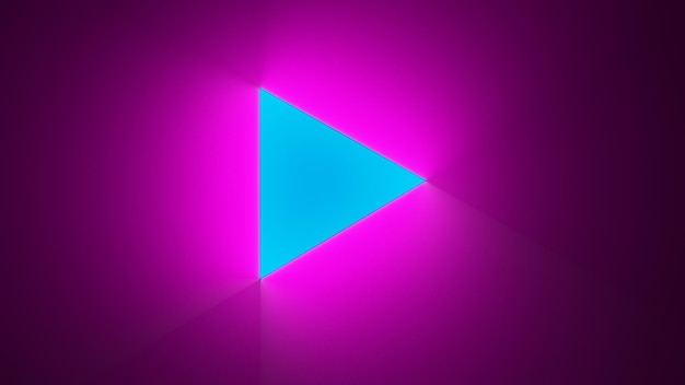 Neon play button music illustration Neon triangle lamps