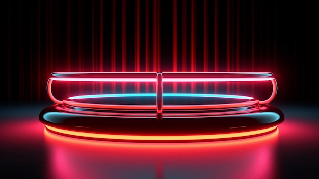 Фото Неоновая подиумная платформа со световым эффектом фона
