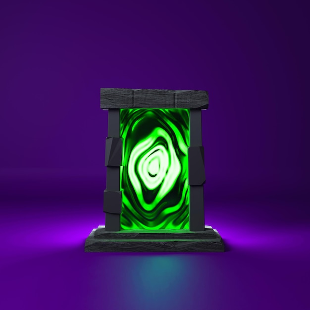 Neon portal, 3d render illustration