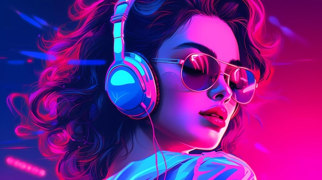 A neon poster for the neon music video game