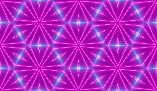 Neon Purple Blue Geometric Motion Seamless Background Pattern