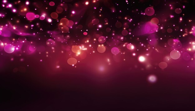 Neon Purple Light With Gold Particles on Abstract Sparkles Bokeh Background