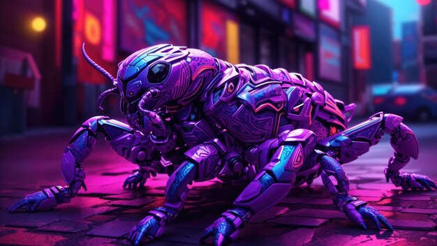 Neon Purple Scorpion A Photoillustration