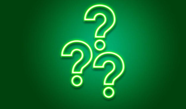 Photo neon question marks