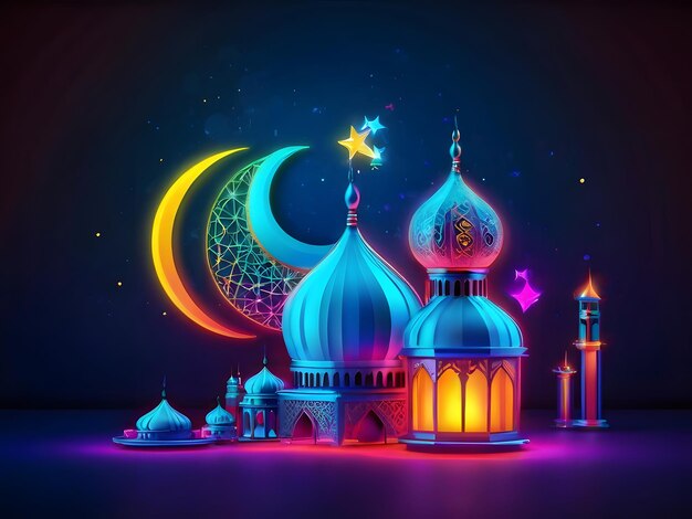 Neon Ramadan background