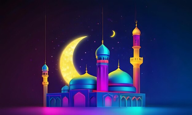 Neon Ramadan background