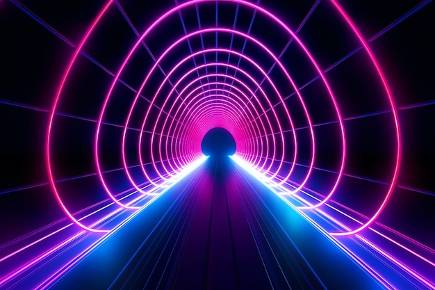 neon road AI generated image