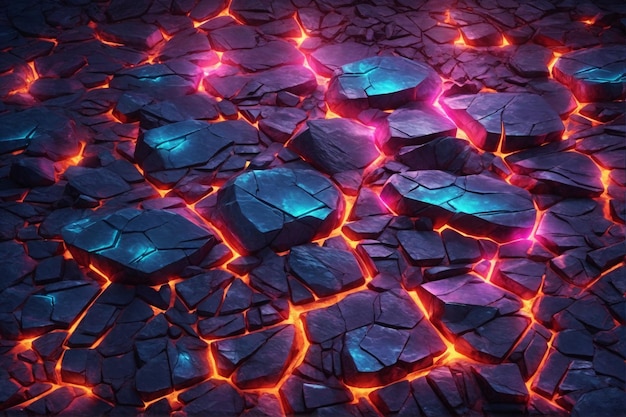 Neon Rock Texture Background Neon Stone Texture Background Lava Stone Background Rock background Stone Background Magma Rock Background AI Generative