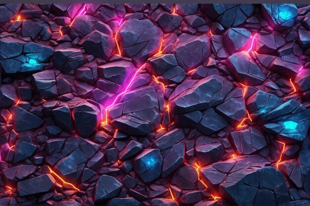 Neon Rock Texture Background Neon Stone Texture Background Lava Stone Background Rock background Stone Background Magma Rock Background AI Generative