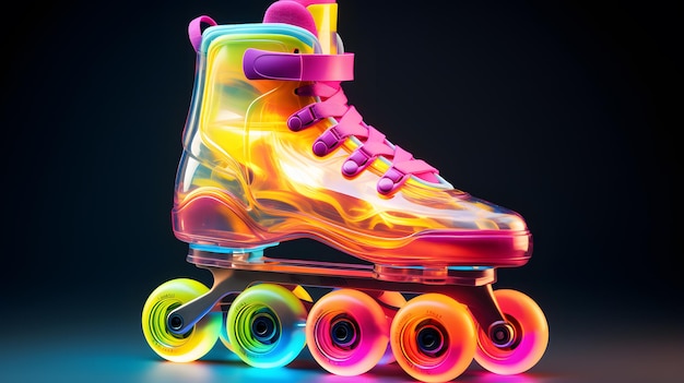 Neon roller skates multicolored