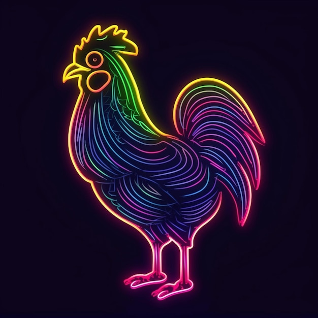 Photo neon rooster