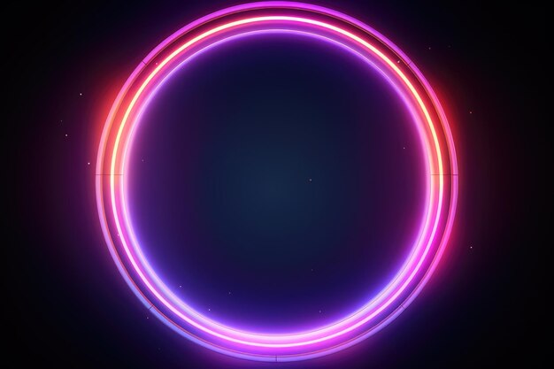 Neon roze en blauwe gestructureerde ronde cirkel achtergrond Een futuristische achtergrond met een compositie van cirkel gradiënt vormen Ai gegenereerd
