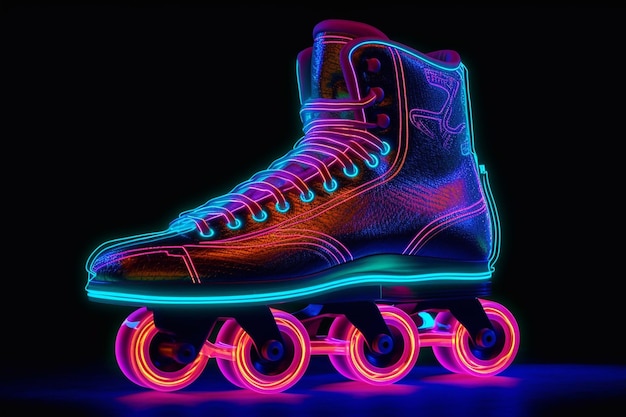 Neon schaatsen Disco op schaatsen