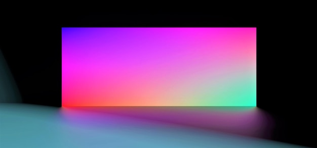 ネオンスクリーン。輝くネオンパネル。抽象的なネオンデザイン。輝くネオンの抽象的な3Dイラスト。