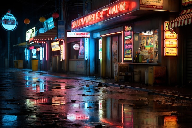 Neon Shadows of Tomorrows Urban Dreams Cyberpunk photo