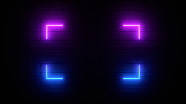 Neon sign on a brick wall