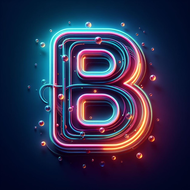 Неоновый знак с надписью " b " и " b " освещен