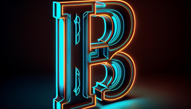 A neon sign that says'b'on it