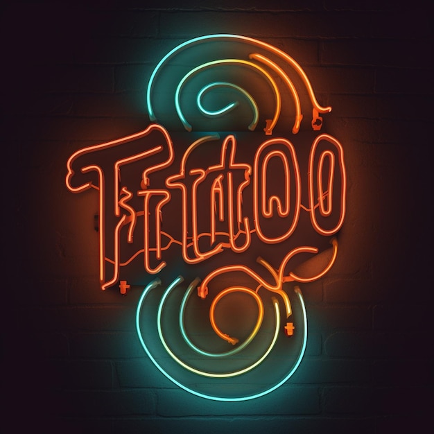 Foto un'insegna al neon con su scritto cinquantawow