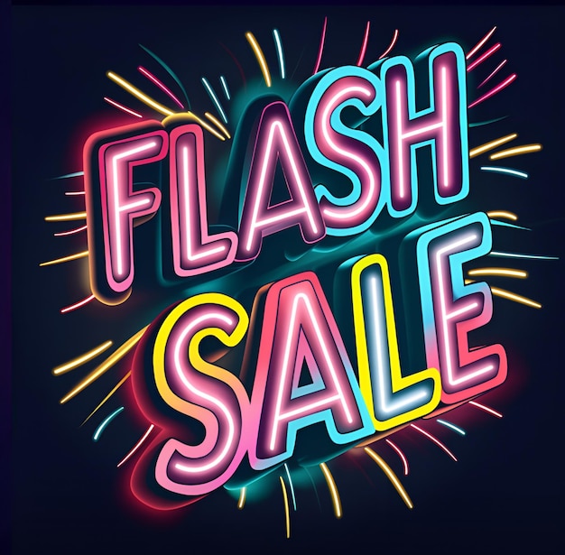 Photo a neon sign that says flash sale