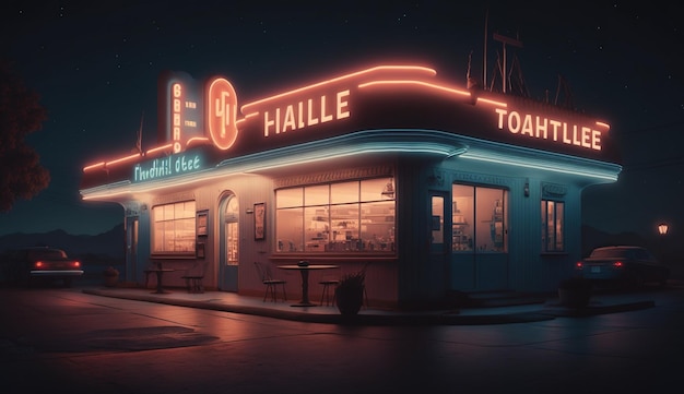 Foto un'insegna al neon con su scritto haikue