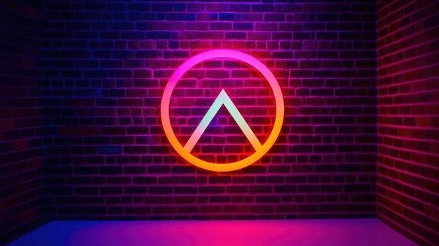 A neon sign that says a letter on it