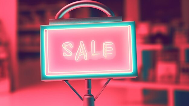 A neon sign that says sale on it