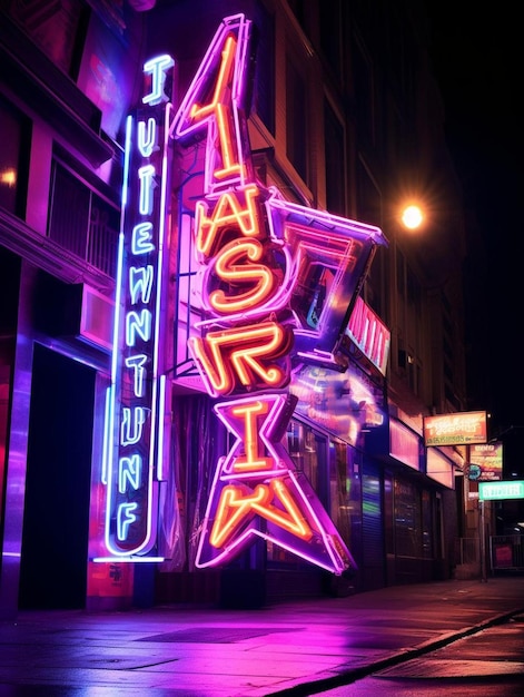 A neon sign that says " toilet " is lit up.