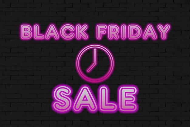 Neon sign with the inscription Black Friday, sale