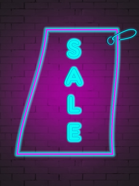 Photo neon sign with the inscription sale