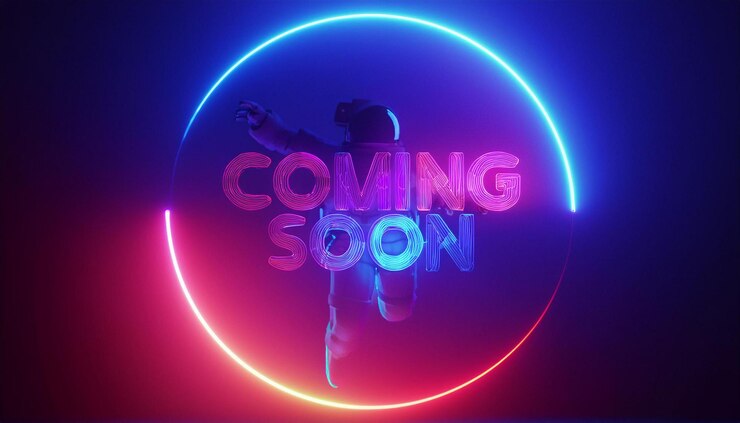 Photo a neon sign with the words coming soon