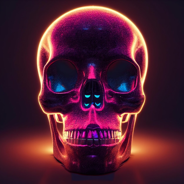 Neon skull illustration