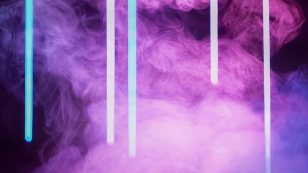 Neon smoke blur color light pink blue glowing haze