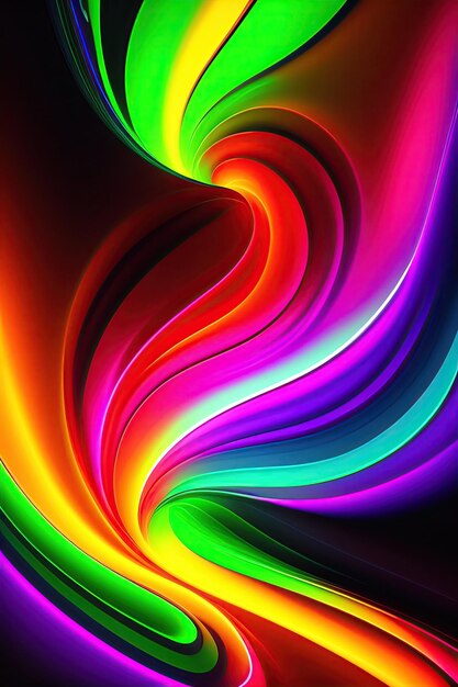 Neon smooth wavy lines