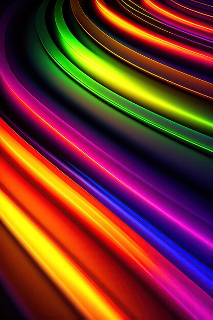 Neon smooth wavy lines