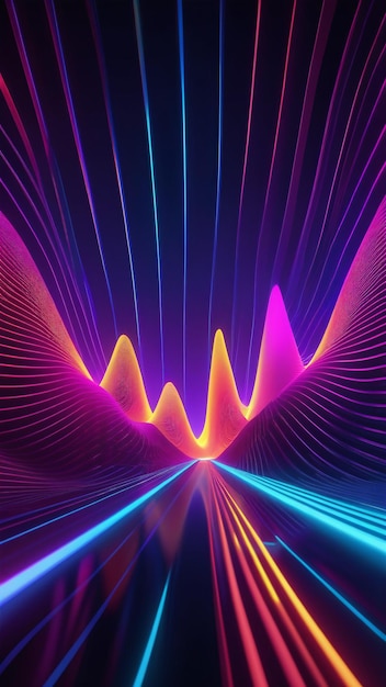 Photo neon sound waves