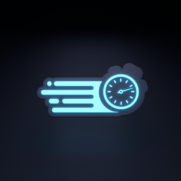 Neon Speedy delivery logo 3d render illustratie