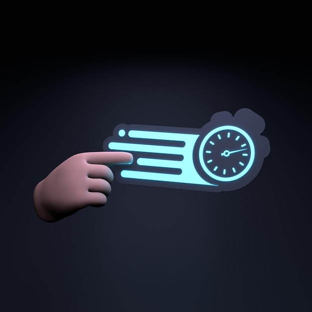 Neon Speedy delivery logo 3d render illustration